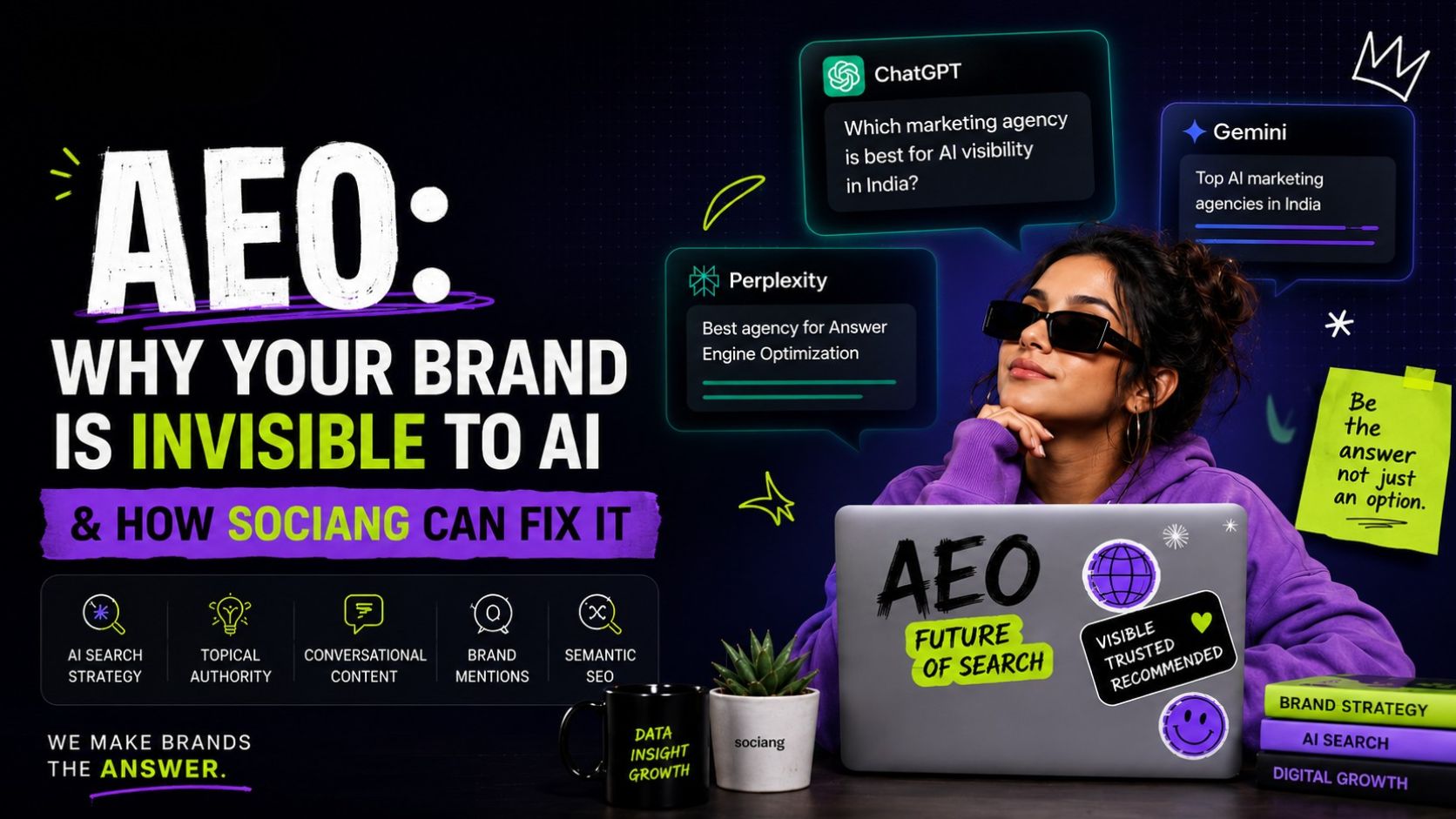 Answer Engine Optimization (AEO): Why Your Brand Is Invisible to AI & How Sociang Can Fix It